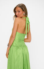 Eliza Maxi Dress ~ Key Lime Light Taffeta