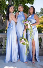 Lisa Maxi Dress ~ Borrowed Blue Luxe Satin