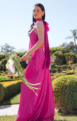 Lisa Maxi Dress ~ Rich Magenta Luxe Satin