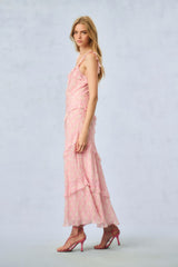 Radiance Fragrance Print Maxi Dress - STRAWBERRY MACAROON