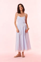 Sandara Cotton Pinstripe Midi Dress