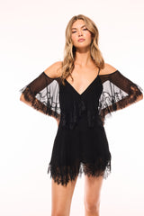 Selune Silk Lace-Trimmed Mini Dress