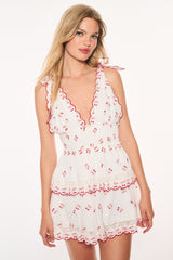 Soira Cotton Cherry Mini Dress