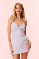 Sydow Linen Cut-Out Mini Dress - SUMMER SKY BLUE