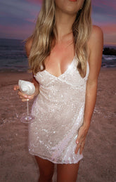 Anderson Mini Dress ~ Ivory Shimmery Sequins