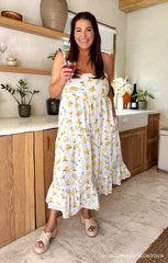 Summer Fling Midi Dress ~ Limoncello Embroidery