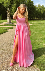 Juliet Maxi Dress ~ Pink Taffeta