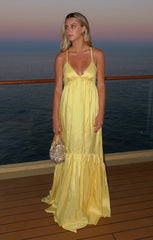 Corrine Maxi Dress ~ Yellow Light Taffeta