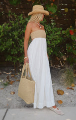 Dockside Maxi Dress ~ White Voile With Twisted Rope
