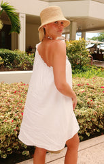 High Volume Mini Dress ~ White Linen