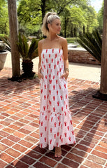 Long Weekend Maxi Dress ~ Lobster Embroidery
