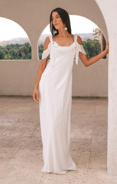 Bella Maxi Dress ~ Ivory Luxe Satin