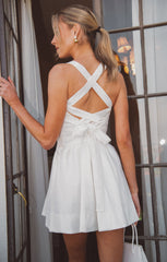 Abigail Mini Dress ~ White Taffeta