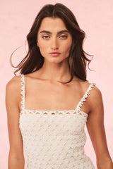 Camara Rhinestone Cotton Lace Mini Dress