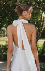 Lisa Maxi Dress ~ Ivory Luxe Satin