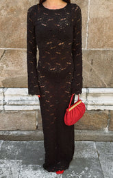 Anjelica Maxi Dress ~ Black Lace