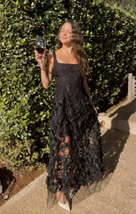 Stephanie Dress ~ Black 3D Floral