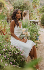 Verona Cowl Dress ~ Ivory Luxe Satin