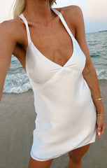 Anderson Mini Dress ~ Ivory Luxe Satin