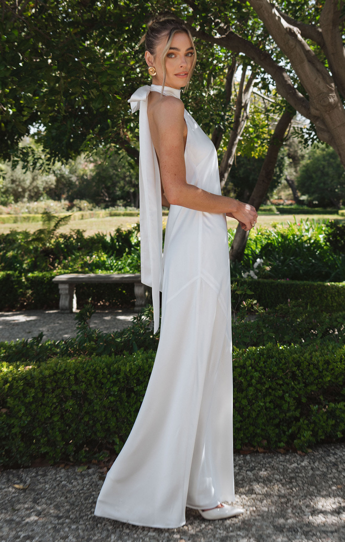 Lisa Maxi Dress ~ Ivory Luxe Satin