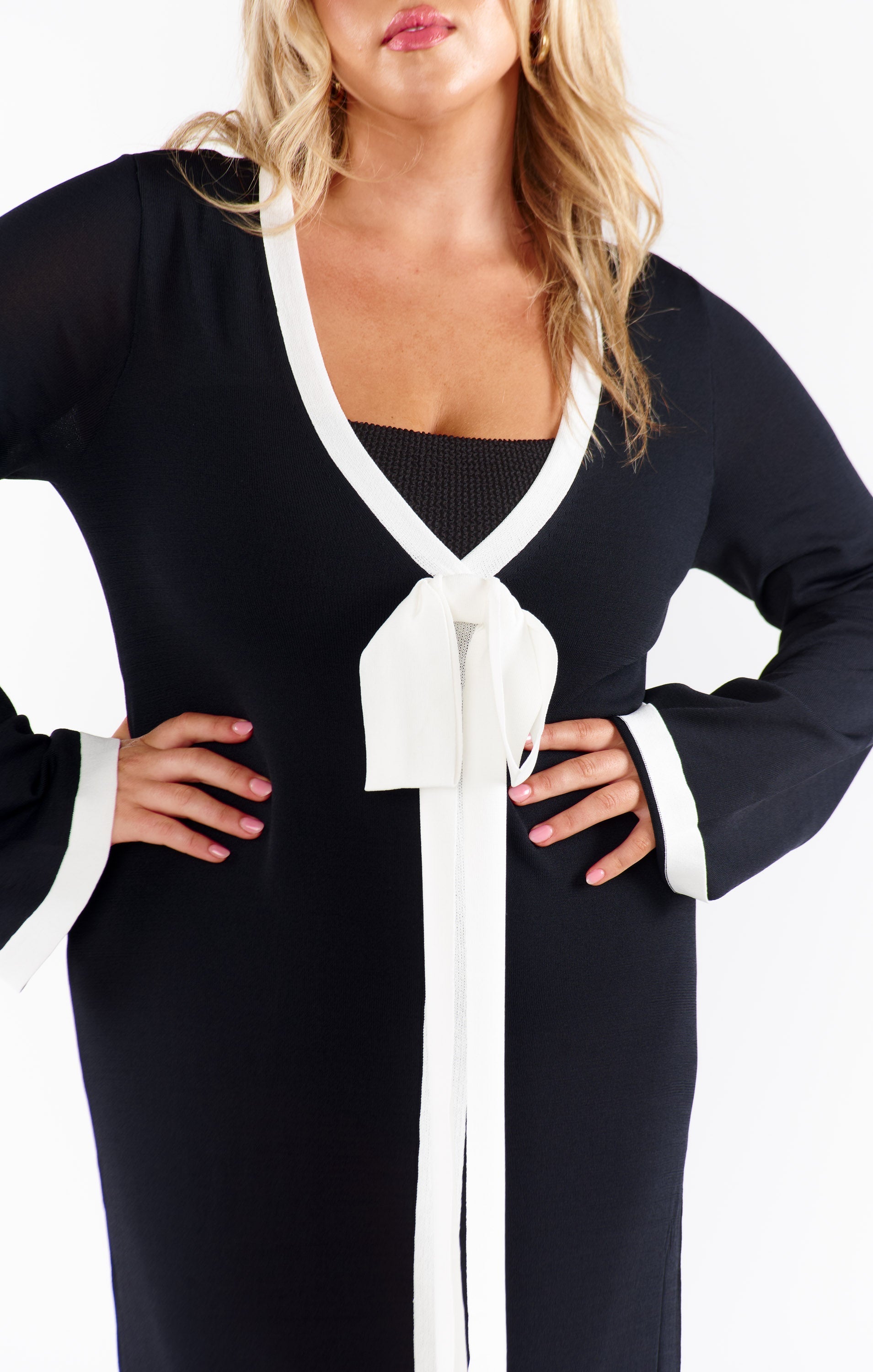 Balboa Dress ~ Black and White Contrast Knit