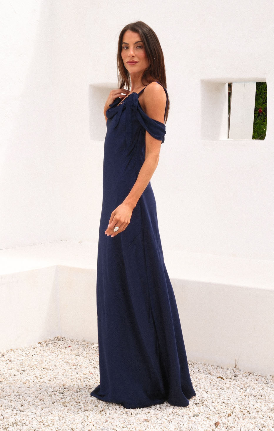 Bella Maxi Dress ~ Midnight Navy Luxe Satin
