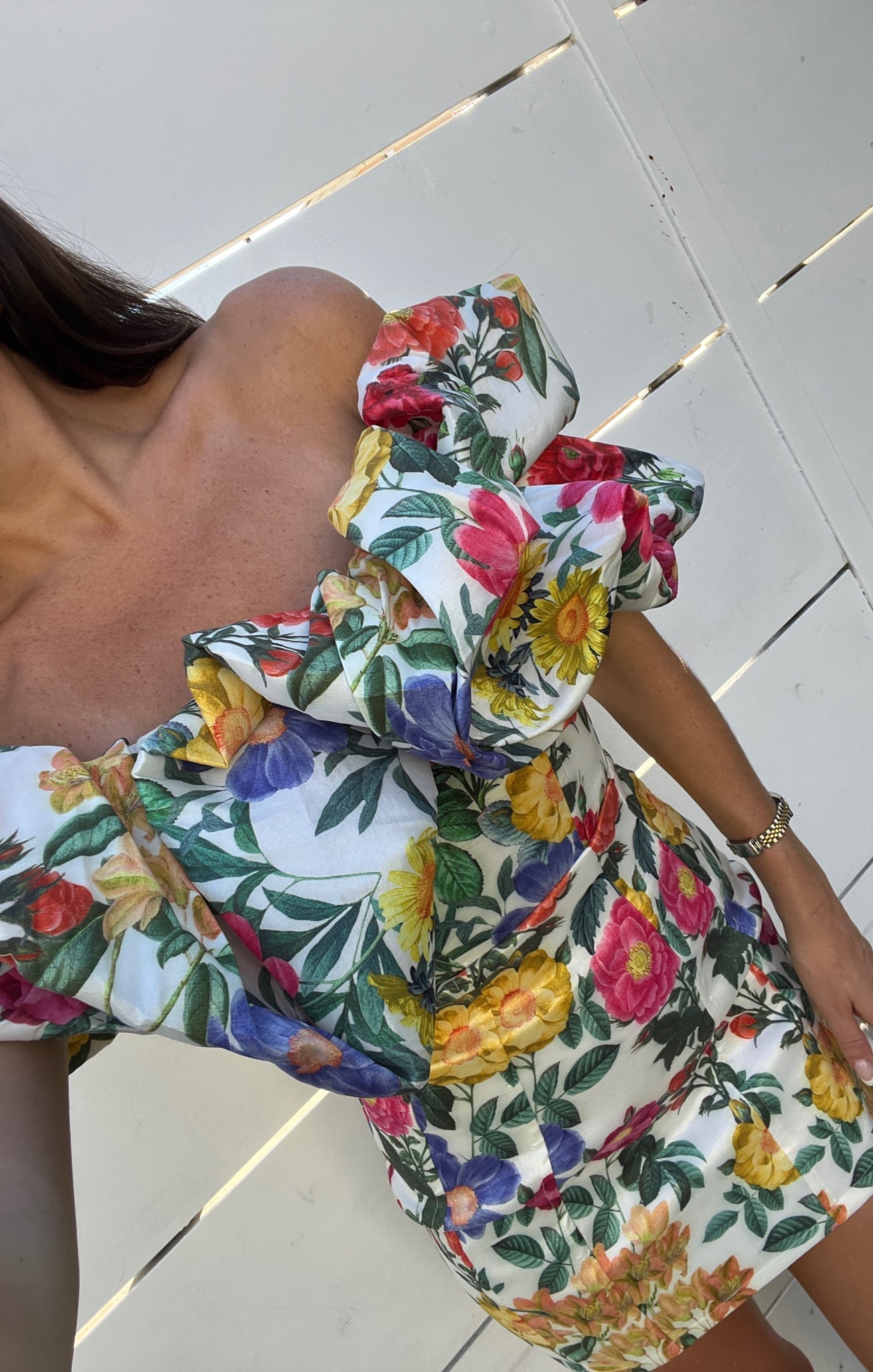 Major Drama Dress ~ Charm Peony White Taffeta