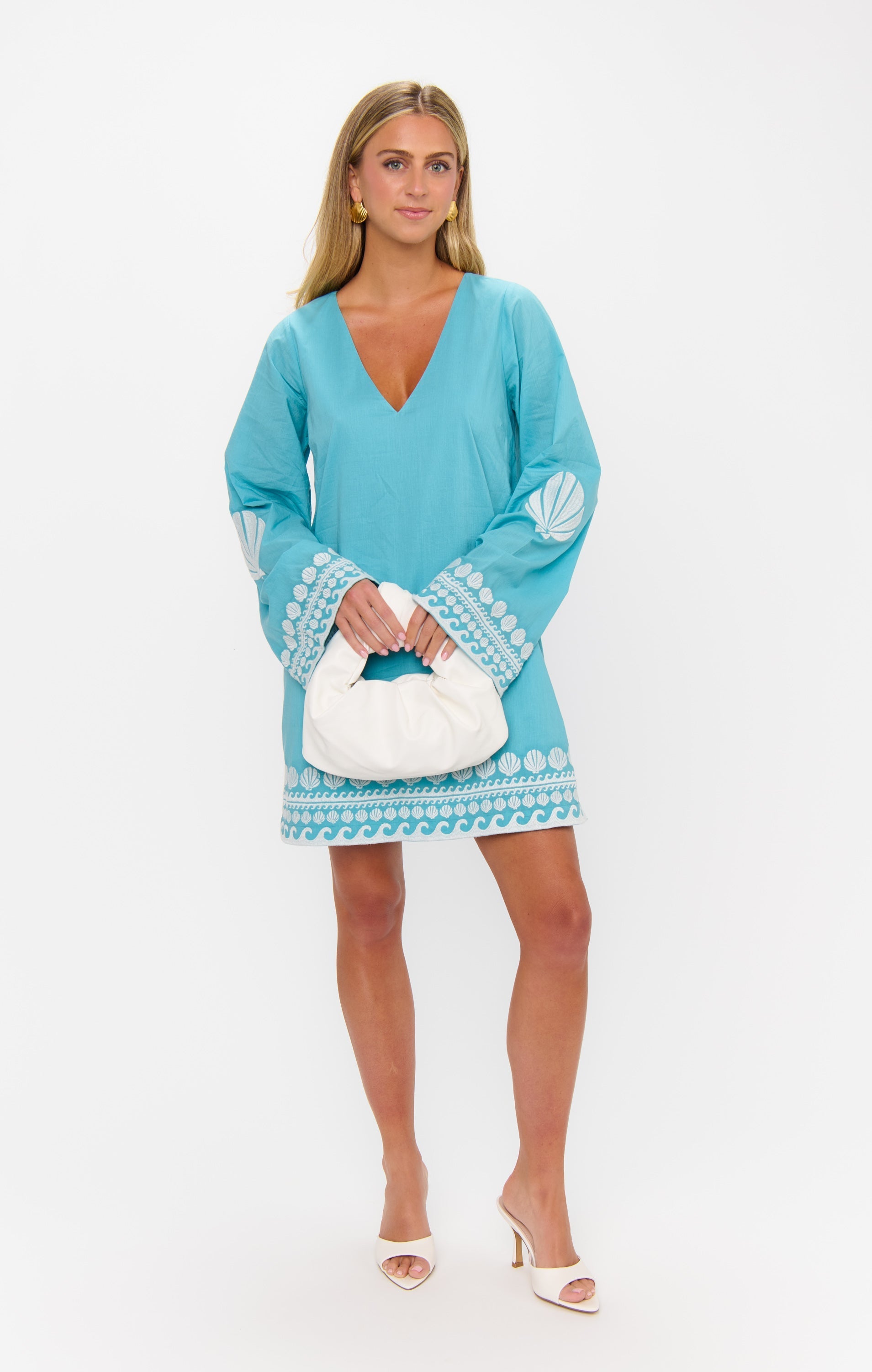 Malia Mini Dress ~ Blue Capri Shells