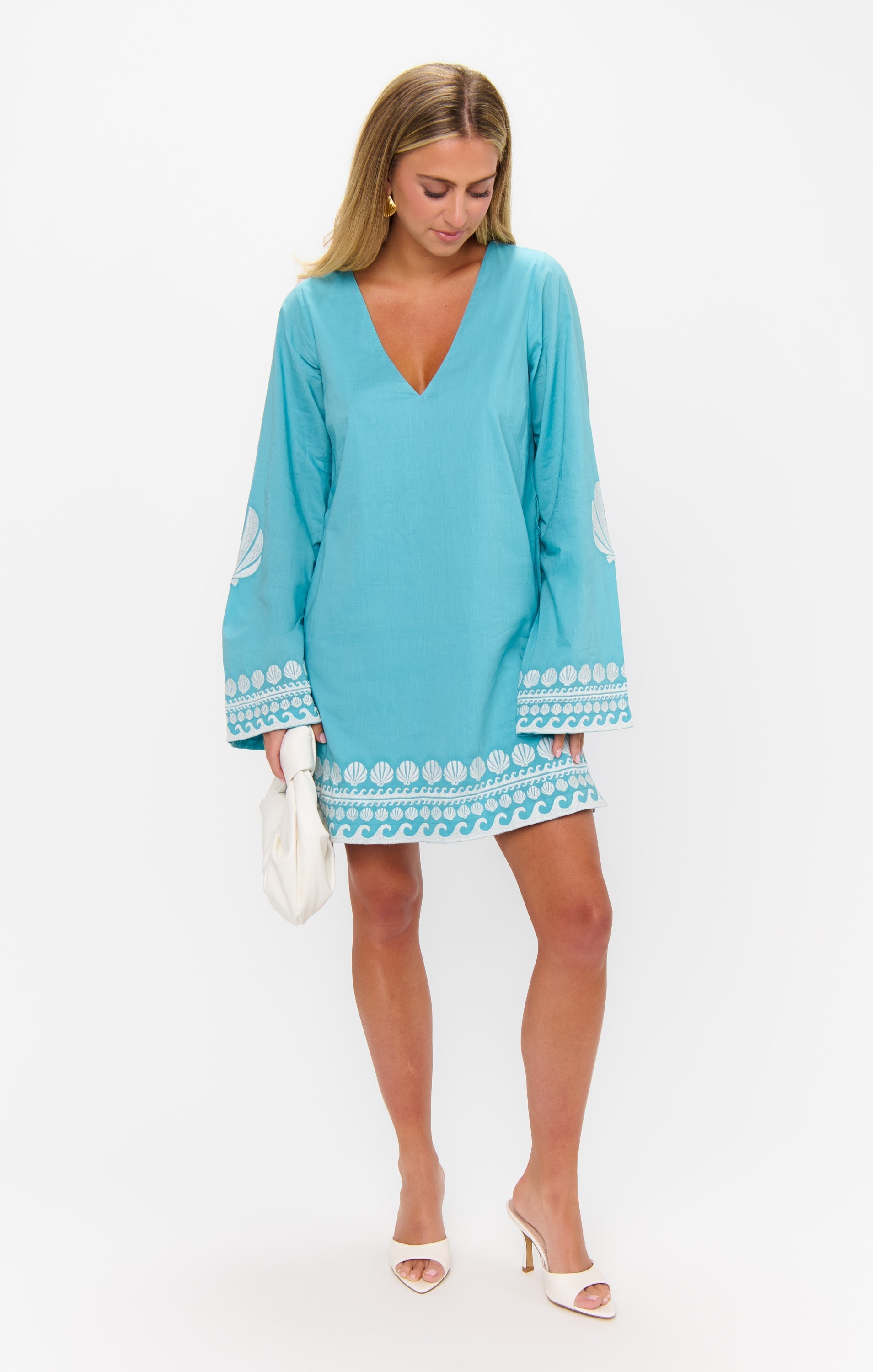 Malia Mini Dress ~ Blue Capri Shells