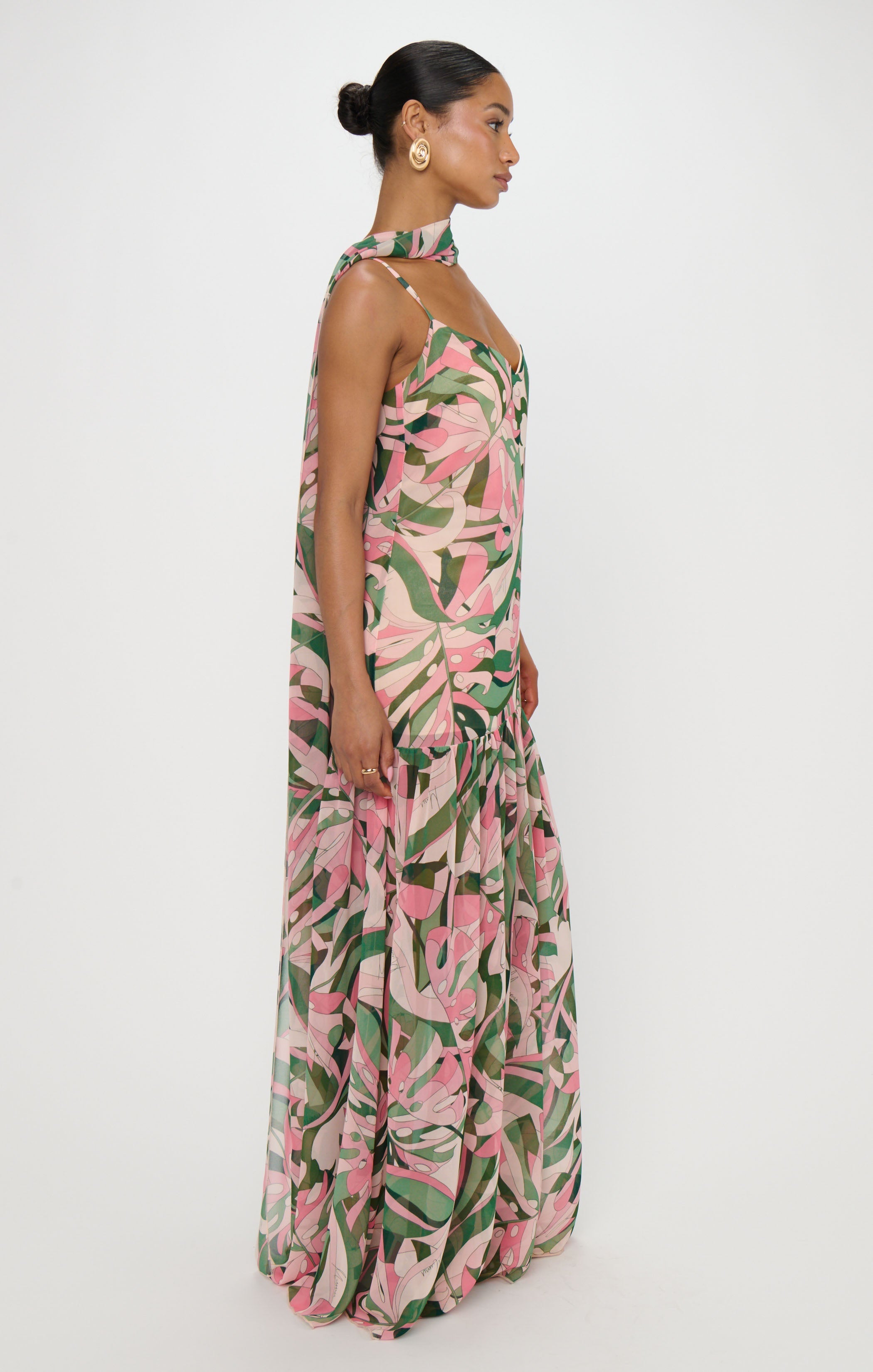Dalia Maxi Dress ~ Flamingo Palms