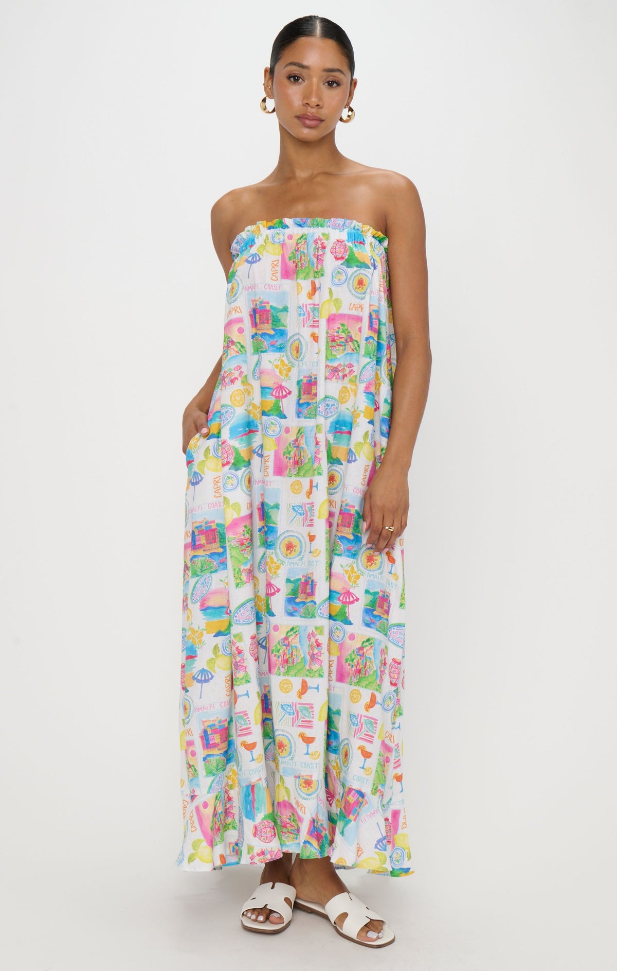 Around The World Maxi Dress ~ Amalfi Coast Linen