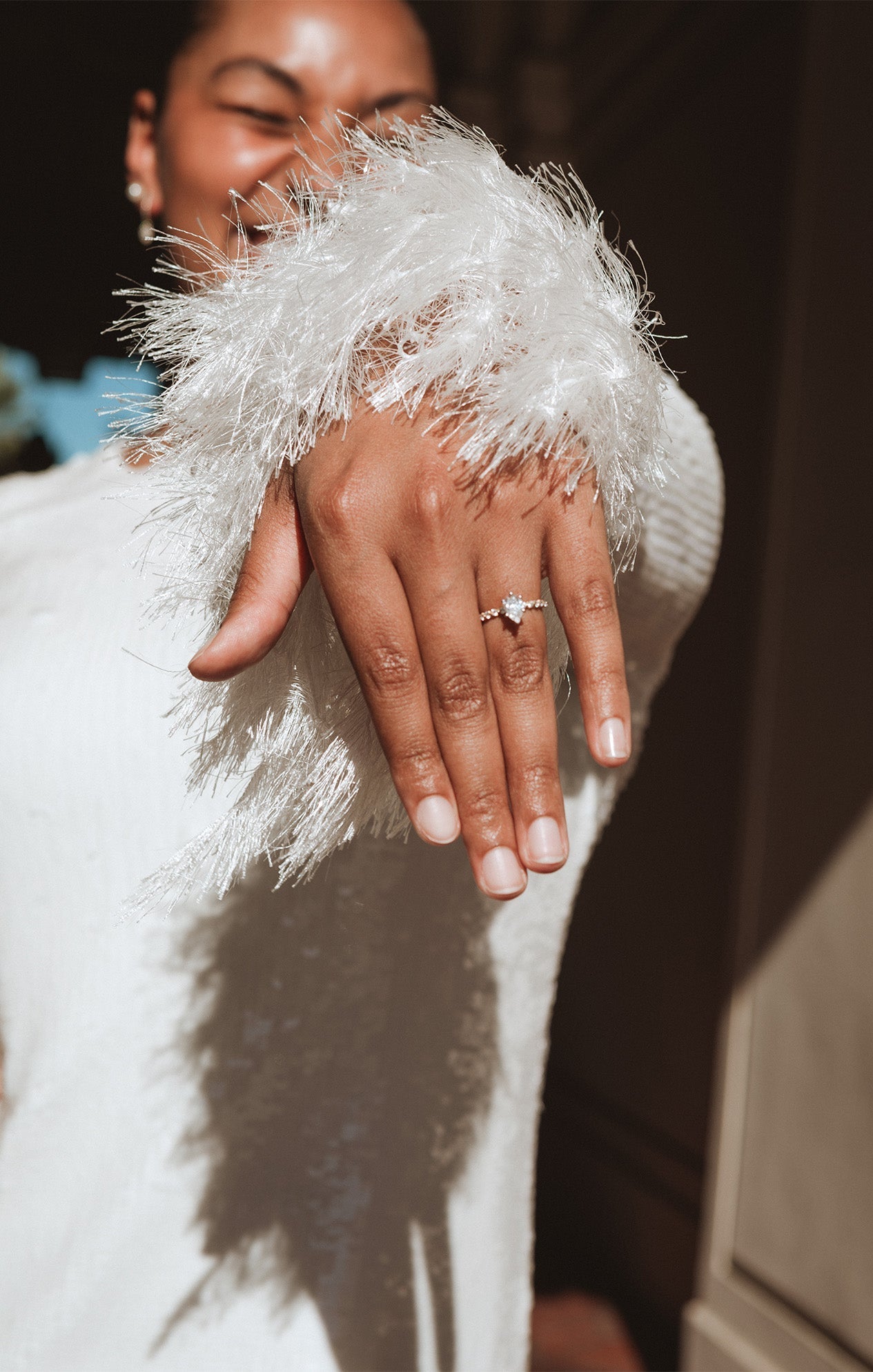 Priscilla Mini Dress ~ White Sequins with Fringe