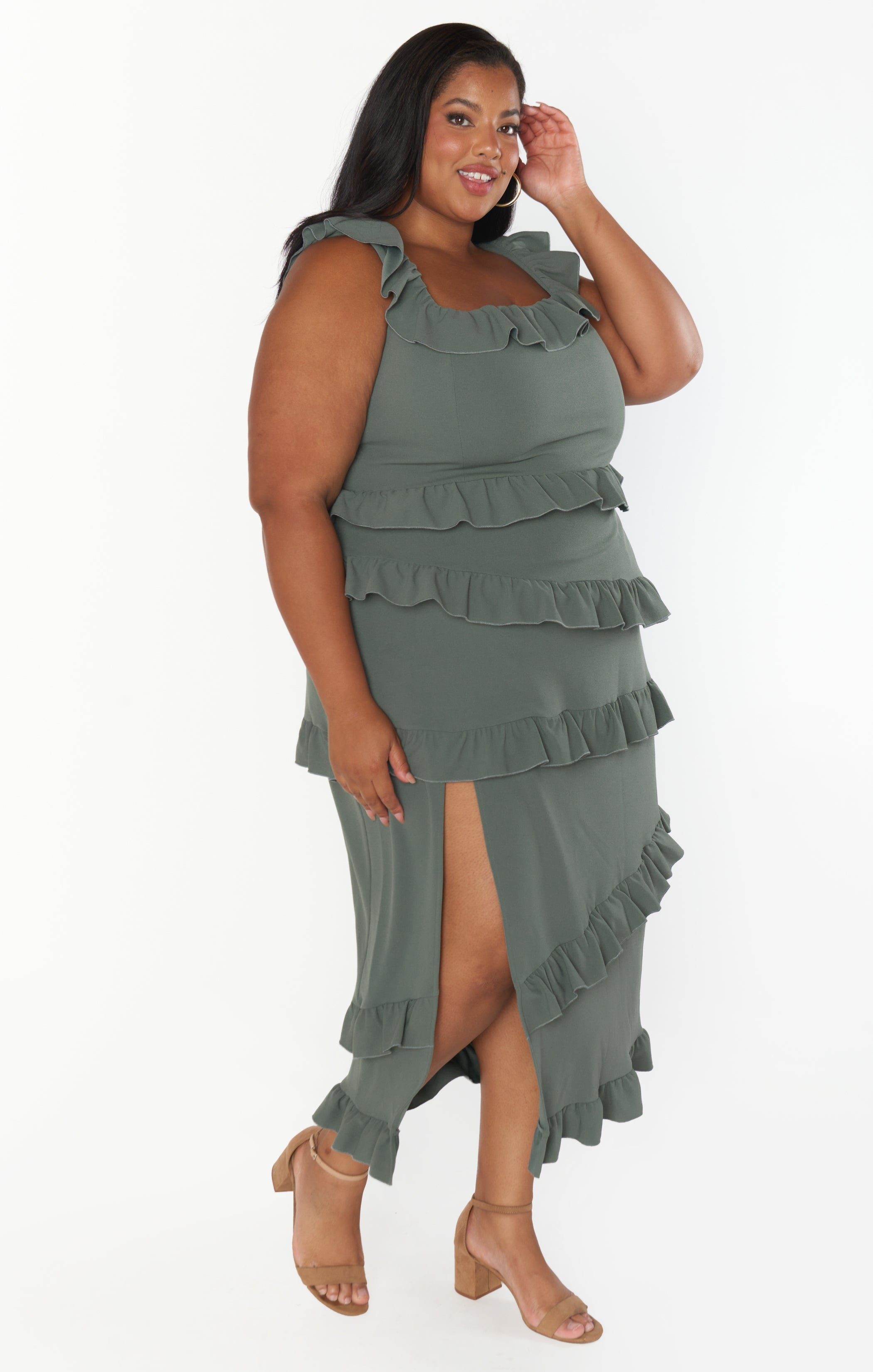 Greta Dress ~ Deep Sage Stretch