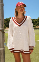 Tailgate Sweater Dress ~ Cranberry Cable Knit