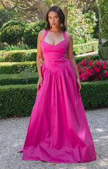 Abigail Maxi Dress ~ Rich Magenta Taffeta