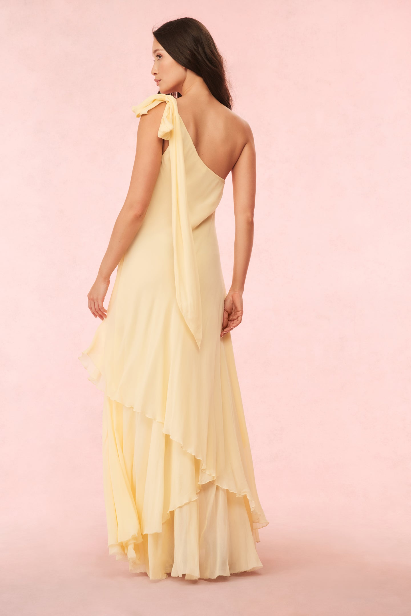 Alliara Chiffon One-Shoulder Gown