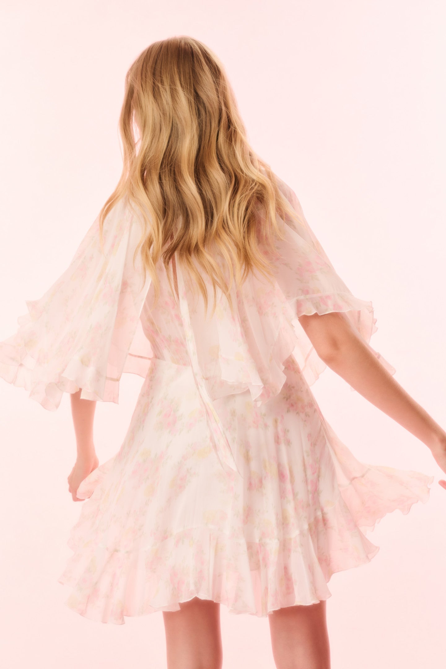 Avaline Floral Chiffon Mini Dress