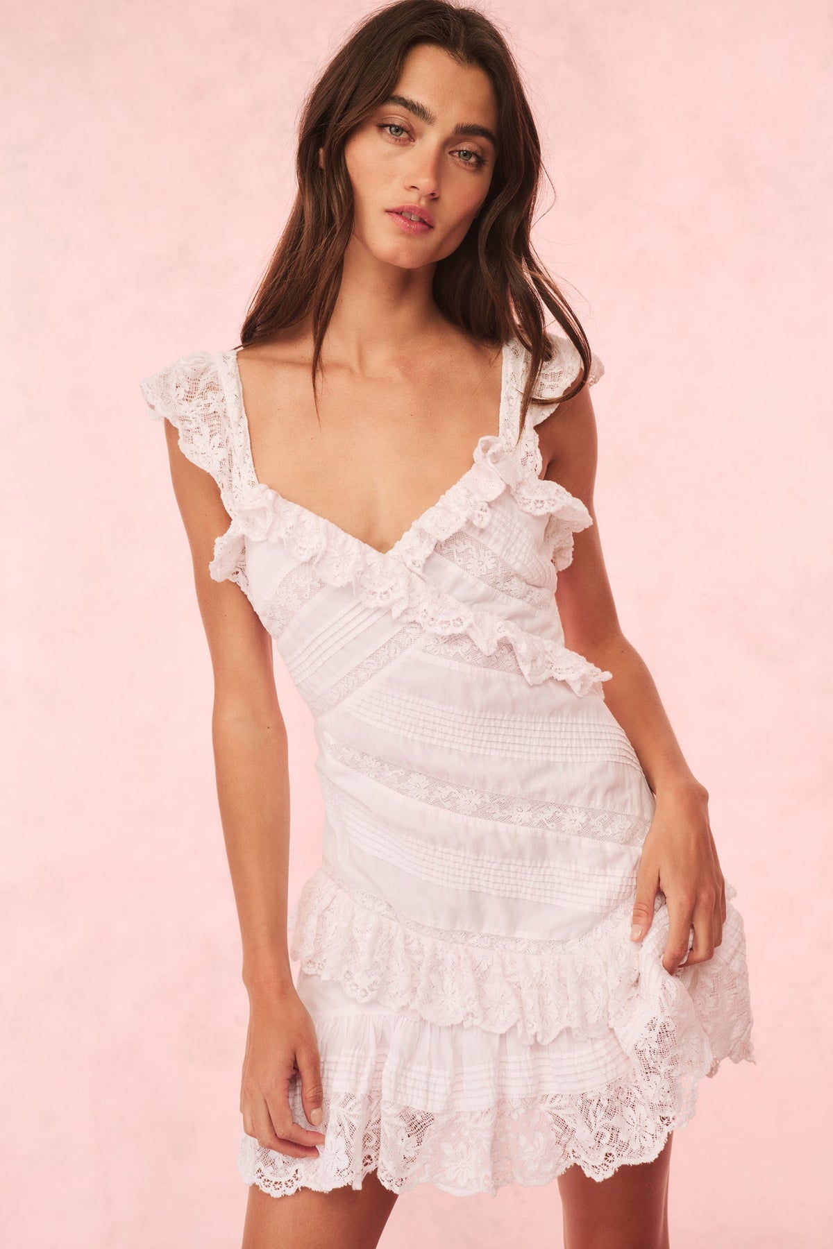 Bensley Cotton & Lace Mini Dress
