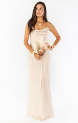 Tuscany Maxi Slip Dress ~ Champagne Luxe Satin