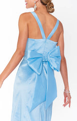 Charlotte Bow Dress ~ Light Blue Taffeta