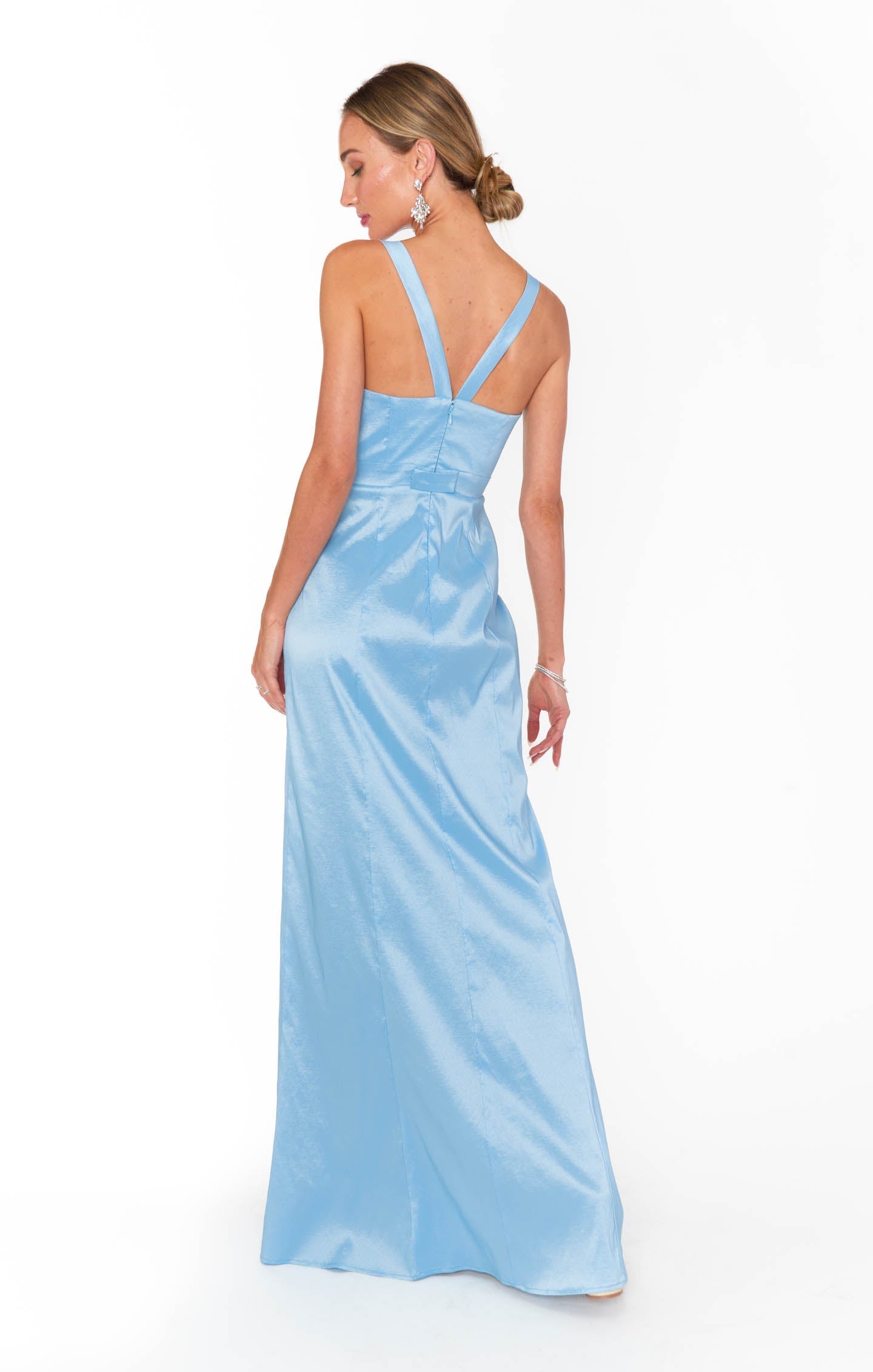 Charlotte Bow Dress ~ Light Blue Taffeta