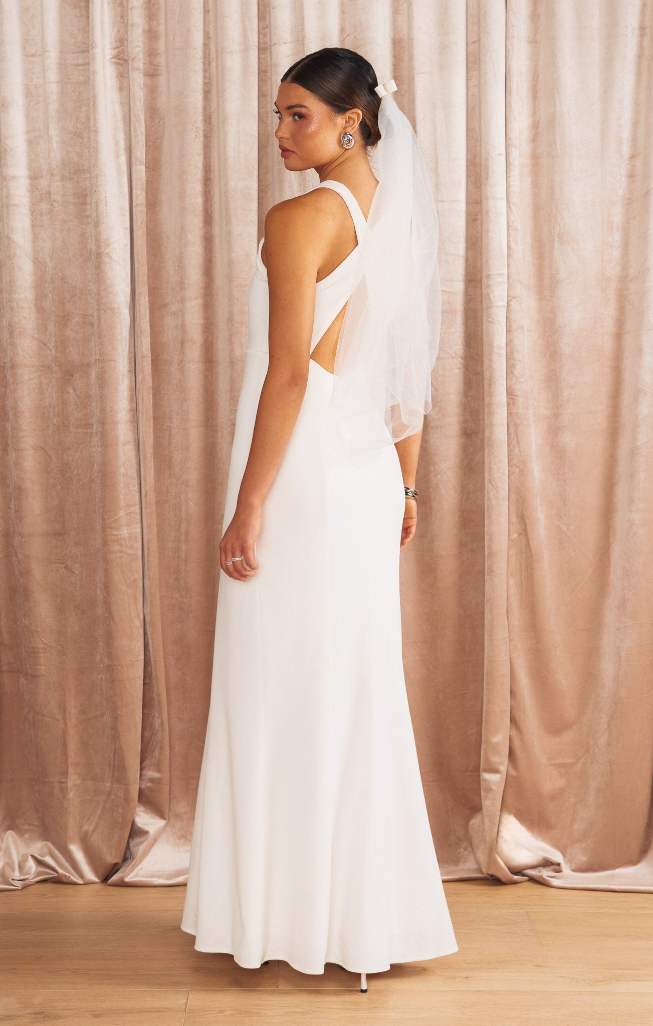 Rachel Maxi Dress ~ White Stretch