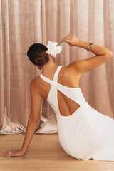 Rachel Maxi Dress ~ White Stretch