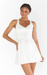 Simone Mini Dress ~ White Taffeta