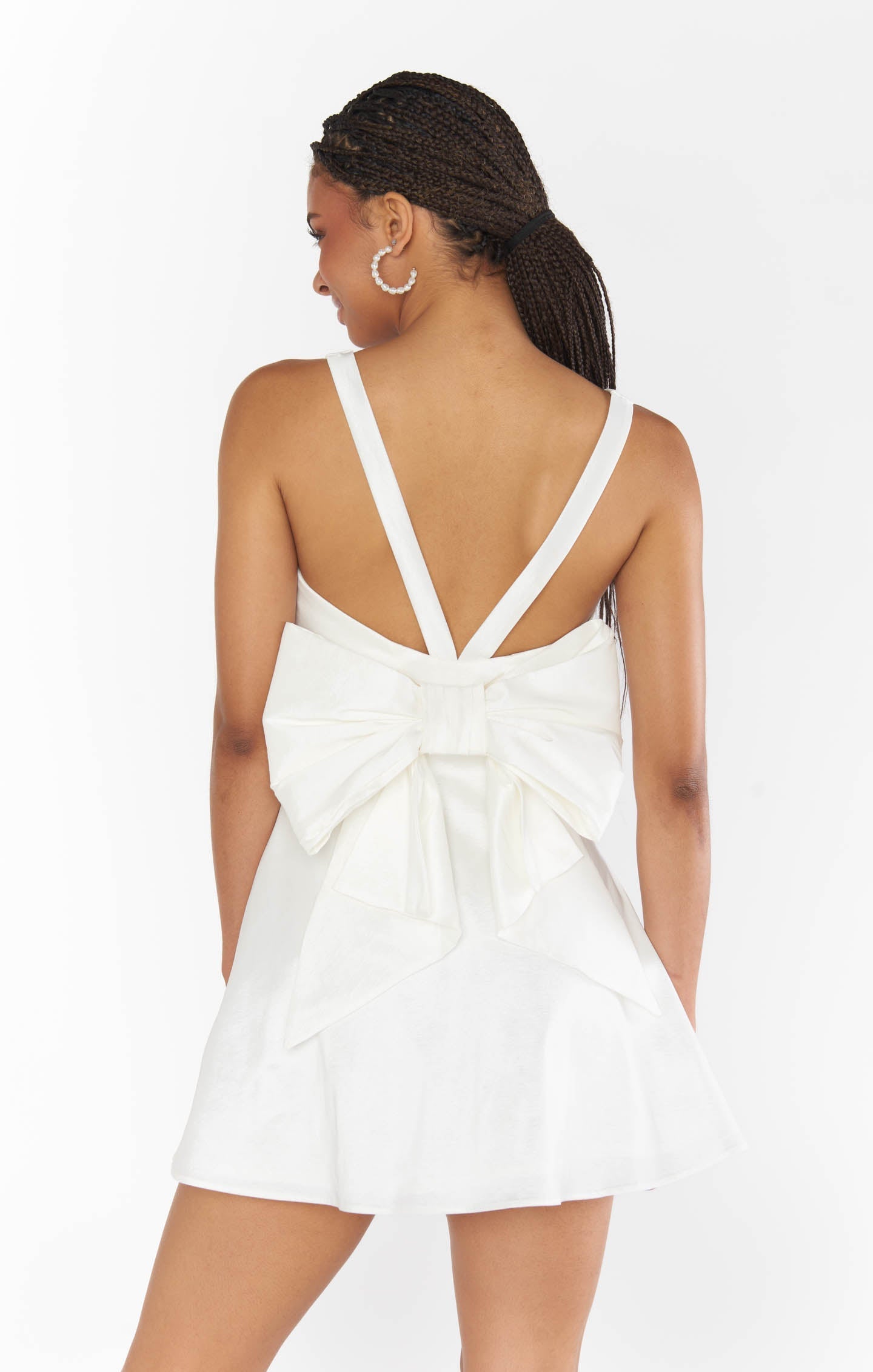 Simone Mini Dress ~ White Taffeta