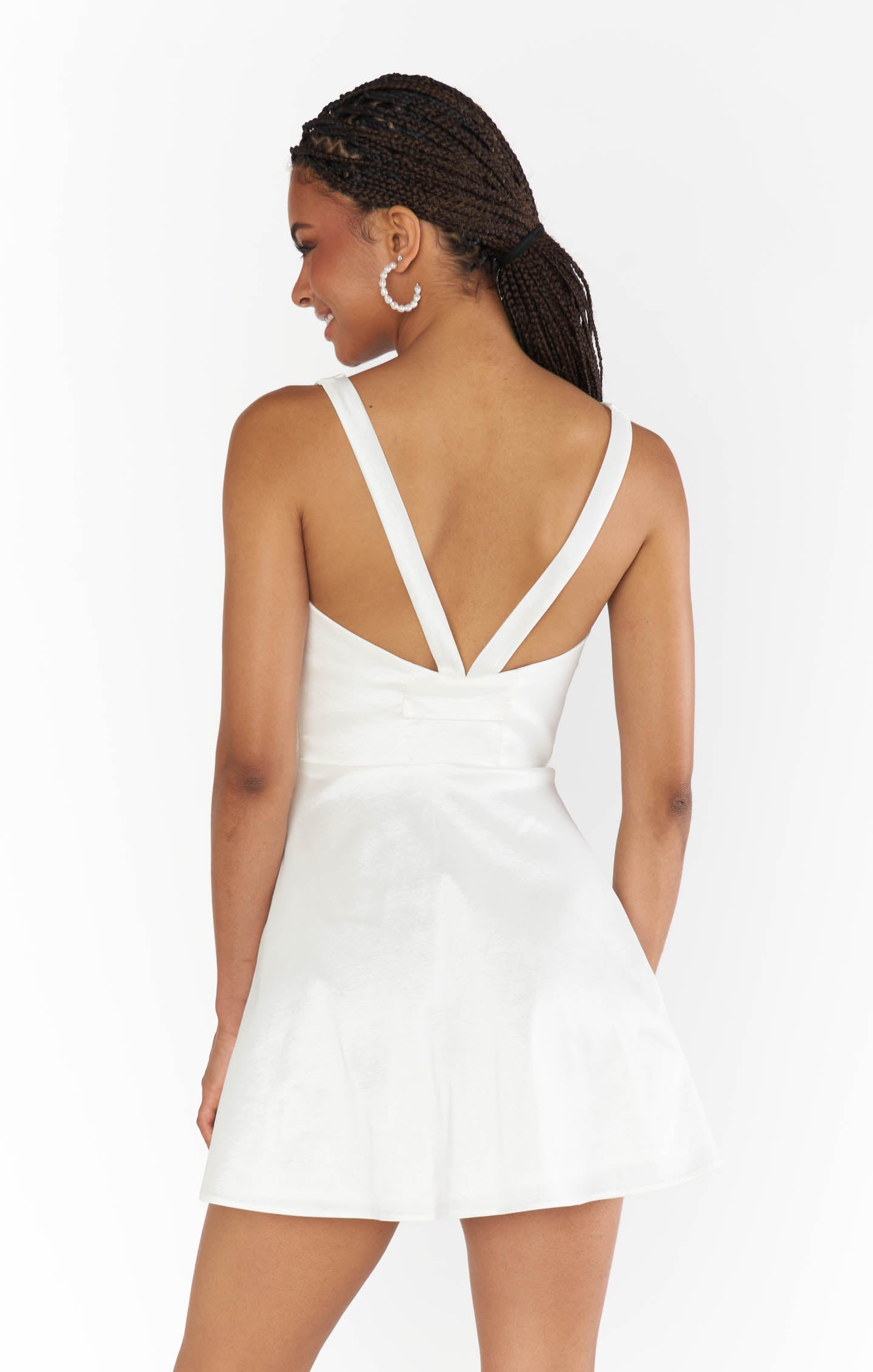 Simone Mini Dress ~ White Taffeta