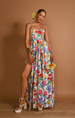 Juliet Maxi Dress ~ Charm Peony White Taffeta