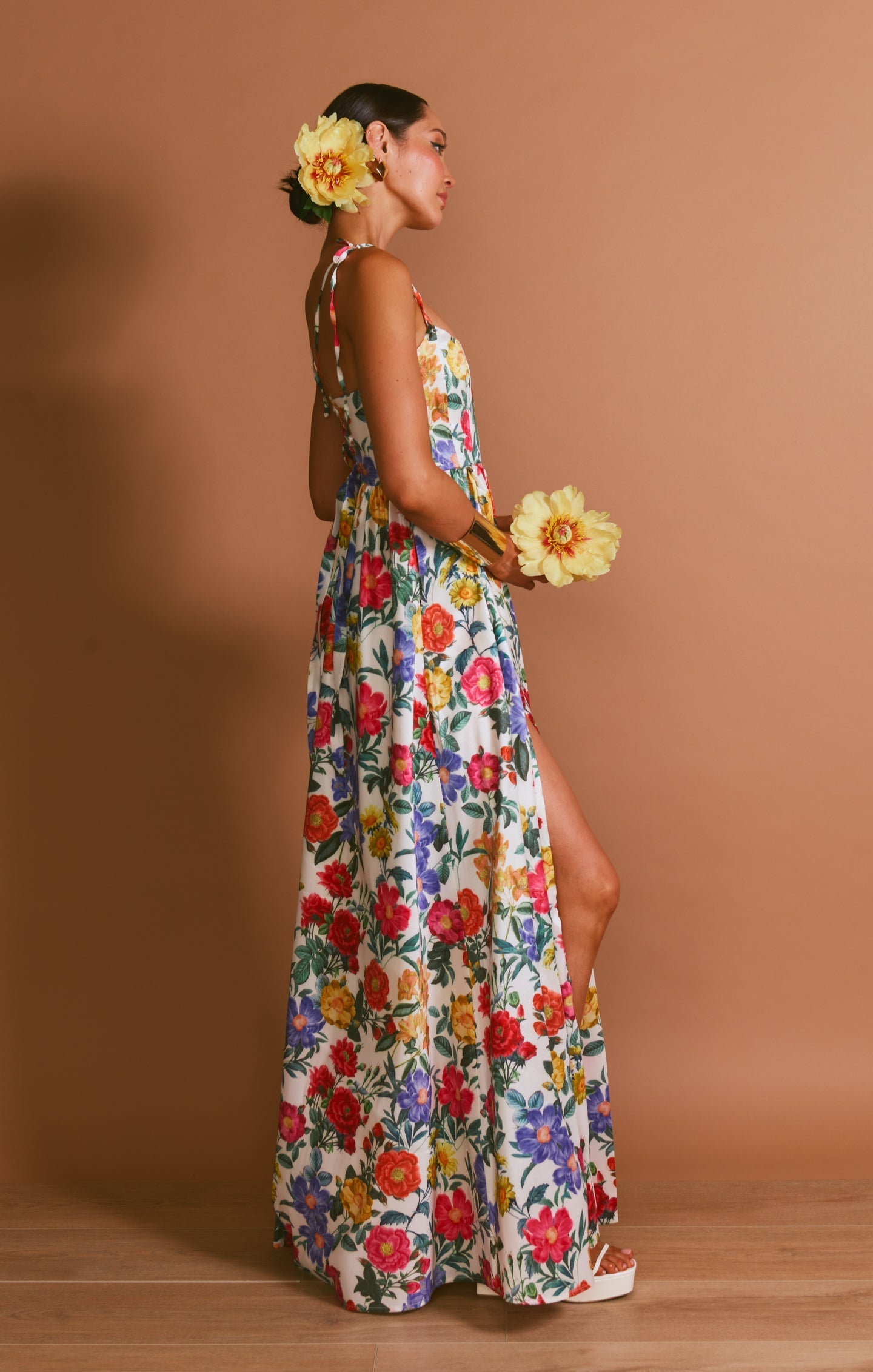 Juliet Maxi Dress ~ Charm Peony White Taffeta