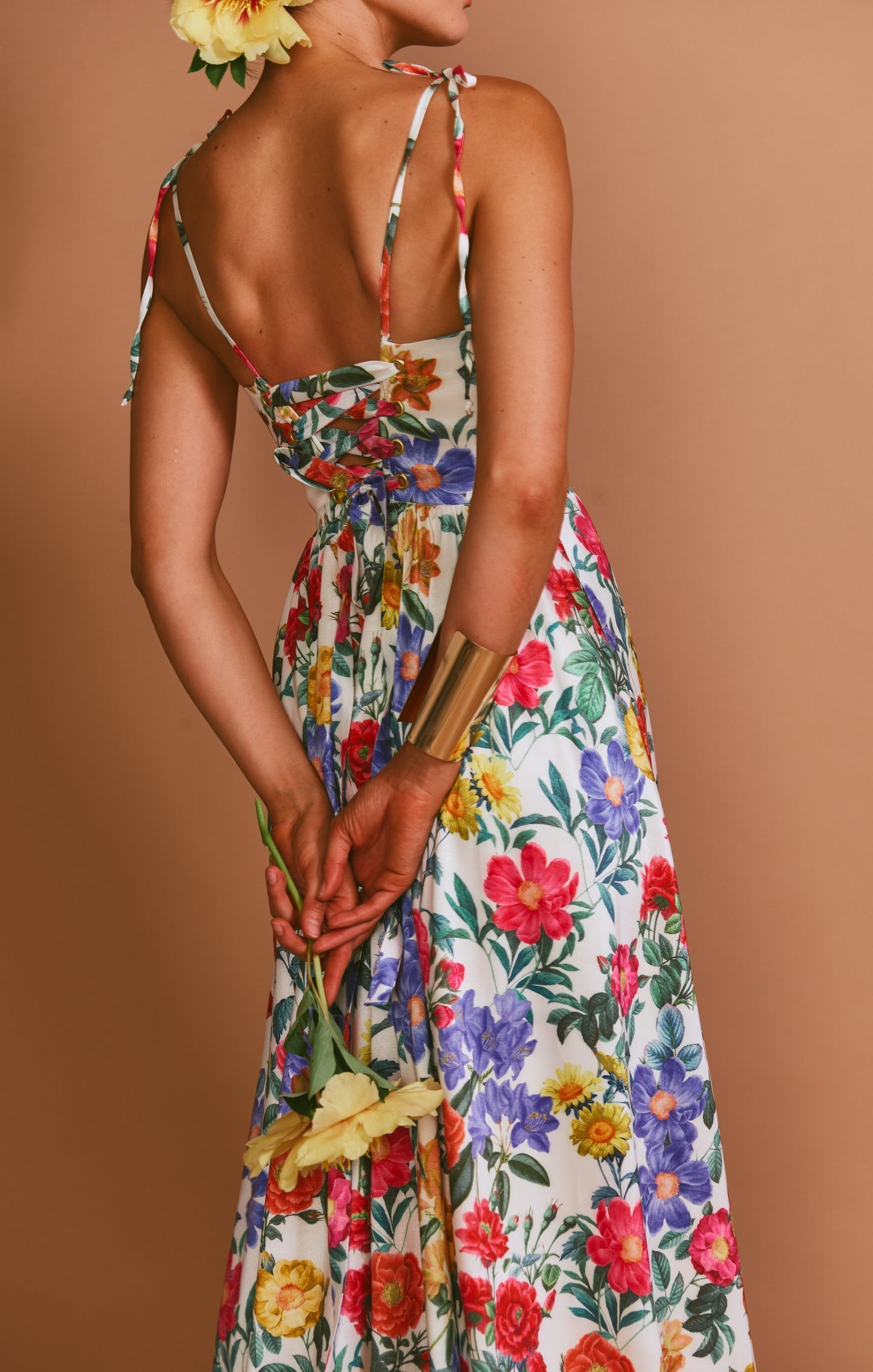 Juliet Maxi Dress ~ Charm Peony White Taffeta