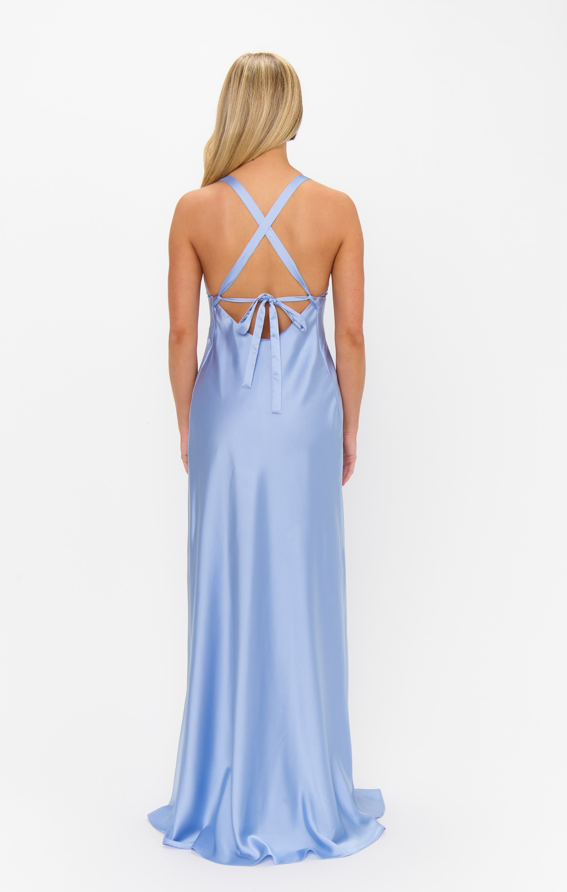 Anderson Maxi Dress ~ Borrowed Blue Luxe Satin
